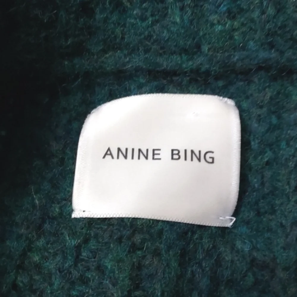 Anine Bing Jolie Pointelle Knit Sweater Green Size XS